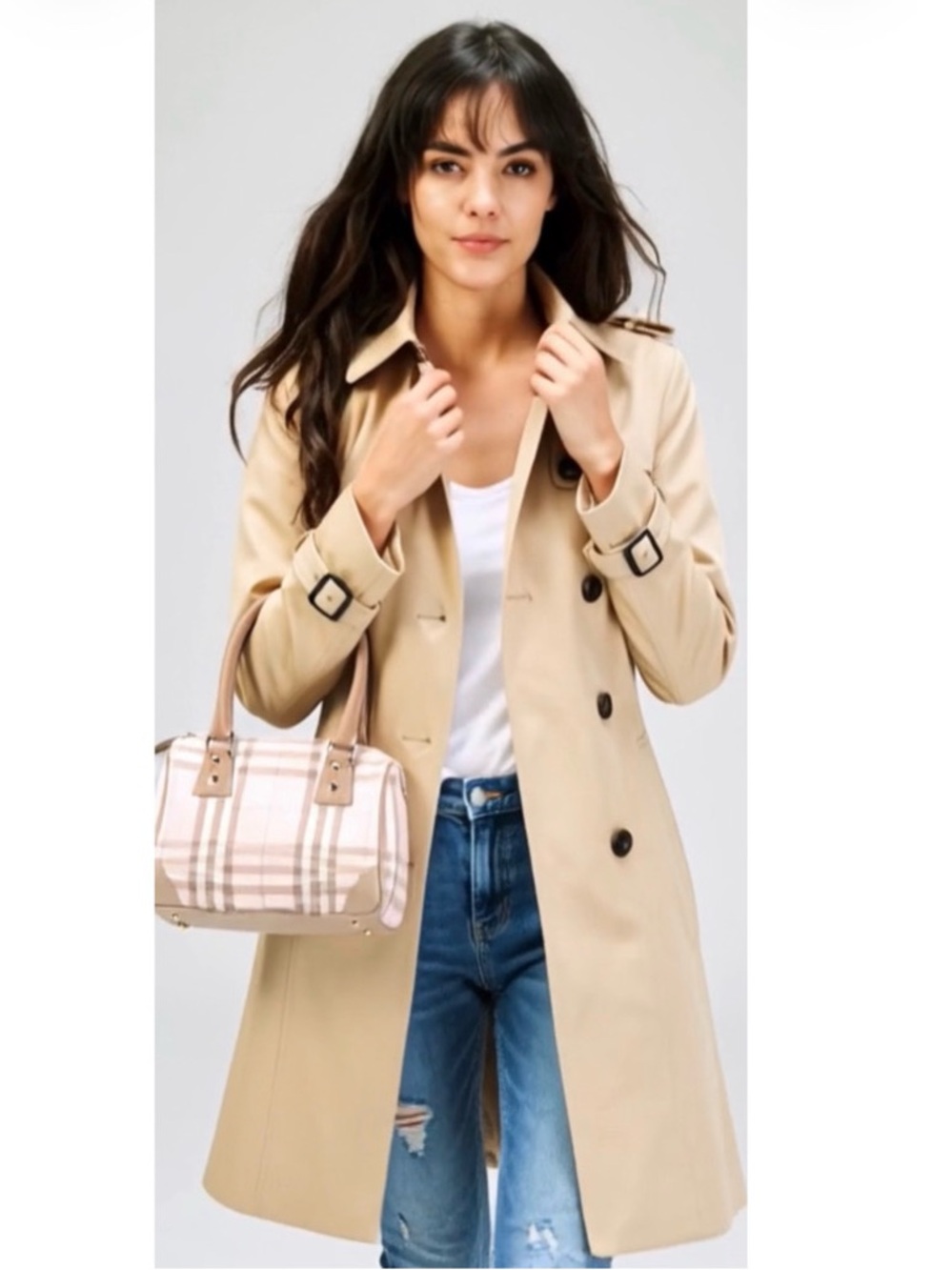 🌸 Burberry Vintage Chester Nova Check Small Boston Bag Satchel Handbag + COA
